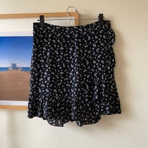 Madewell floral faux-wrap mini skirt